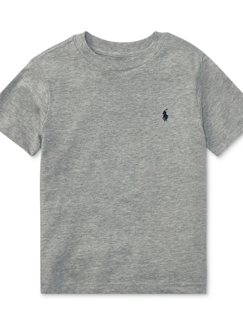 Ralph Lauren Heather Grey Short Sleeve Crew T-Shirt with Navy Polo Pony